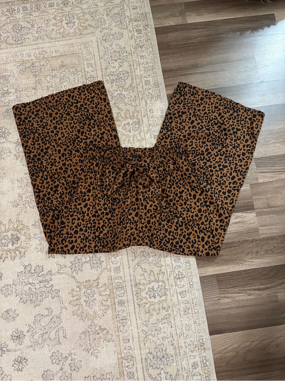Sienna Sky Leopard Print Wide-Leg Pants - Brown & Black